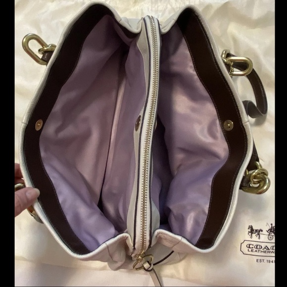 EUC Coach Chelsea Reese Ivory Leather Handbag - Picture 2 of 4